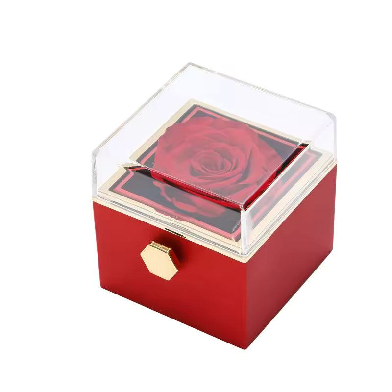 Coffret Rose Éternelle + Collier Personnalisé