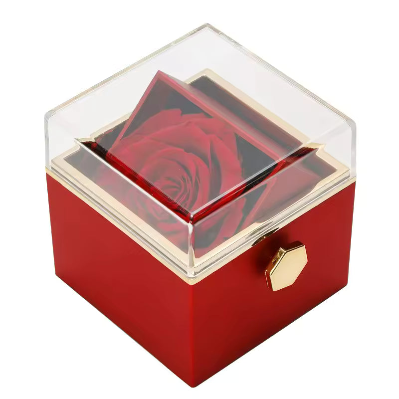 Coffret Rose Éternelle + Collier Personnalisé