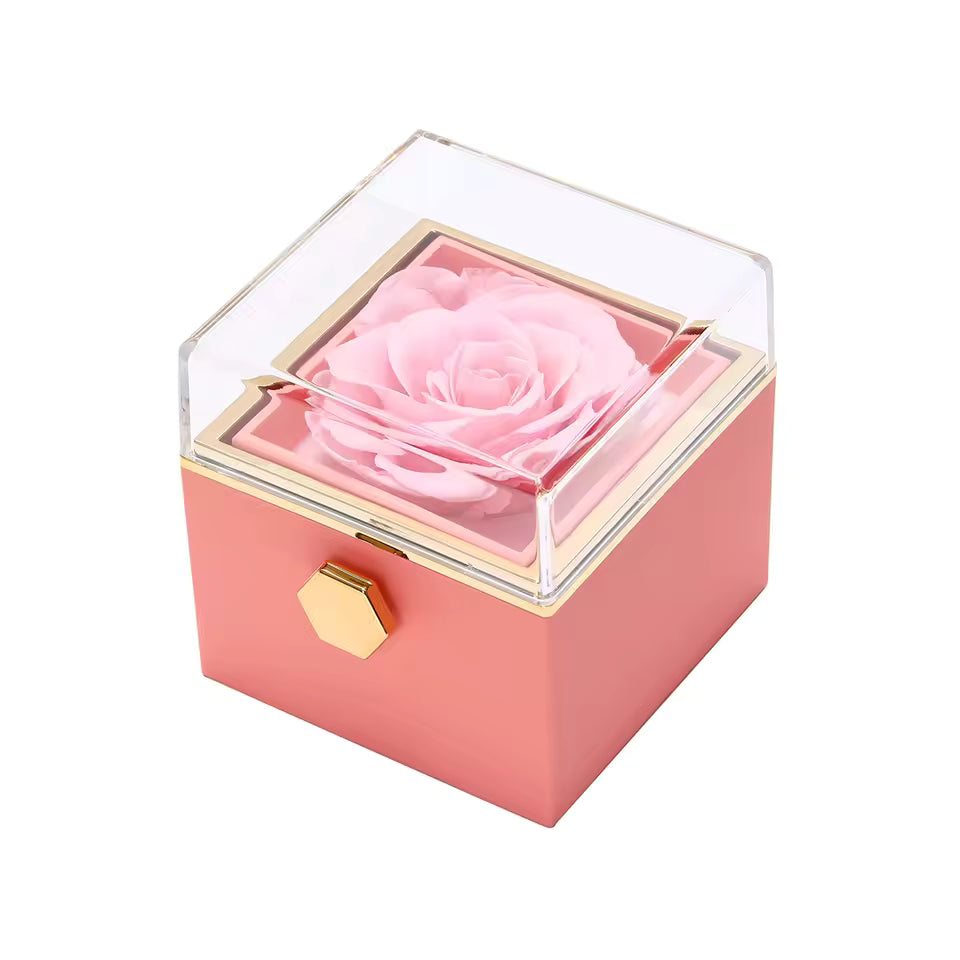 Coffret Rose Éternelle + Collier Personnalisé