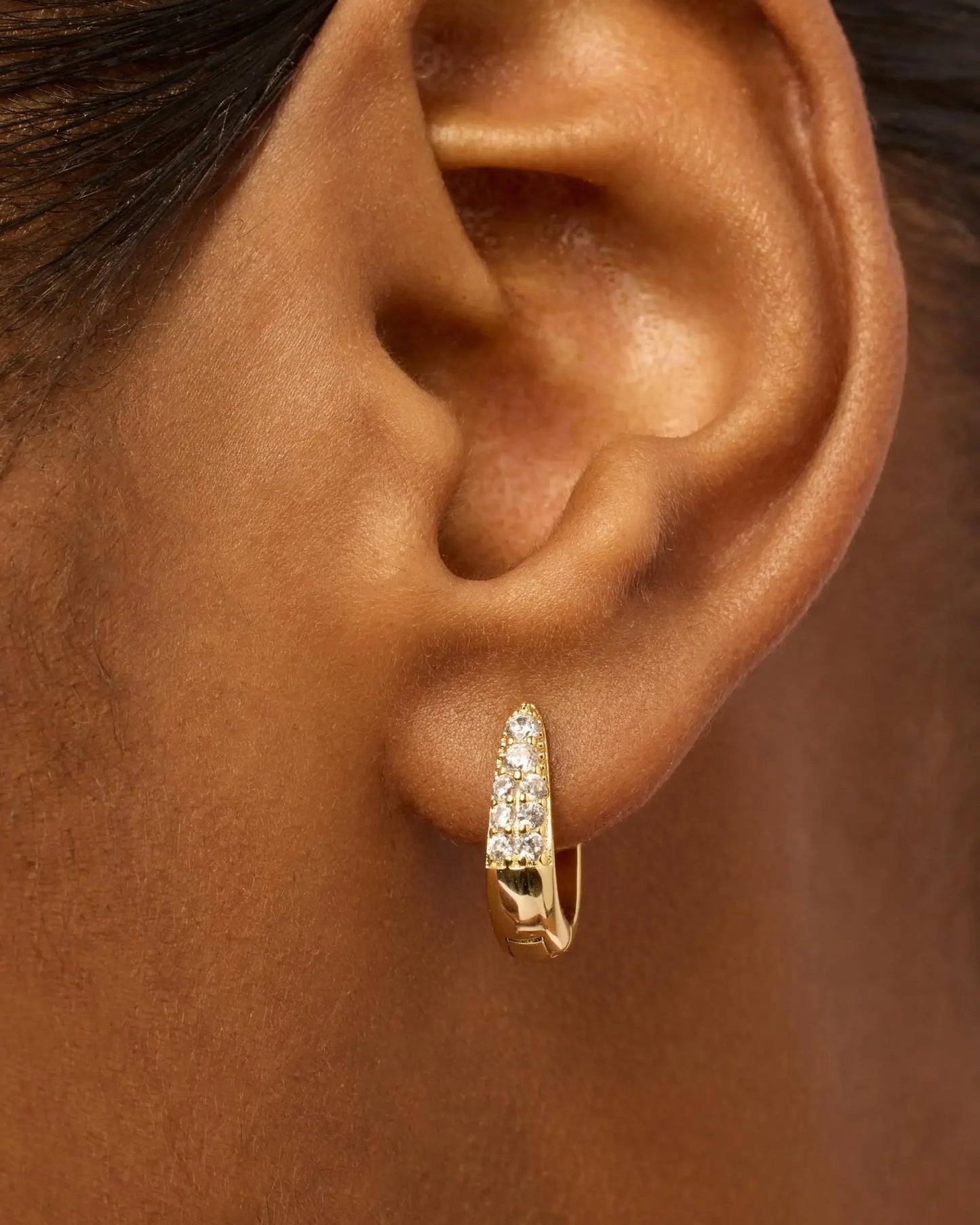 18K Gold Plated Hoop Earrings For Women Luxury Zircon Earrings With 925 Sterling Silver Posts Lady Girls Hypoallergenic Cubic