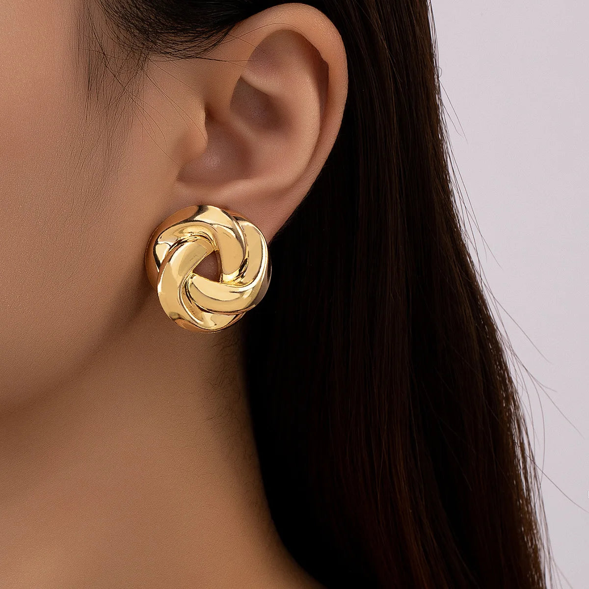 Golden Spiral Studs Earrings