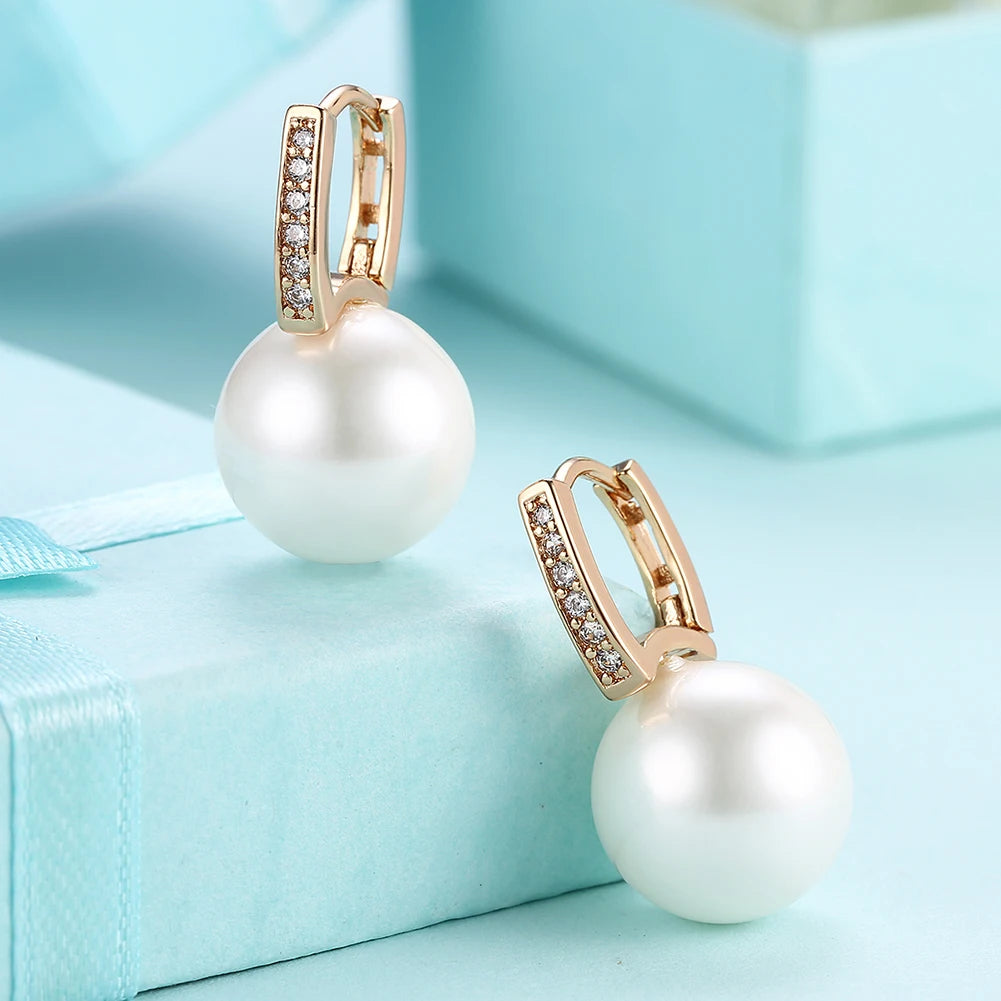 Sterling Silver Jewelry Earrings 925 Sterling Silver Crystal Pearl Hoop Earrings Brincos Pendientes de plata