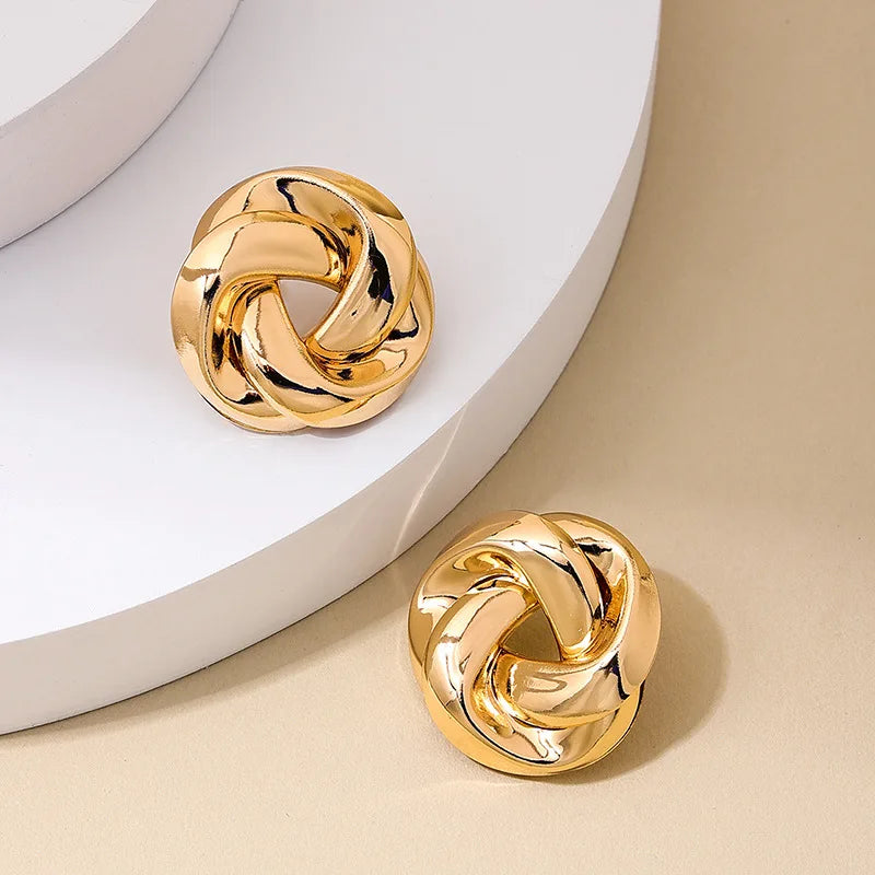 Golden Spiral Studs Earrings