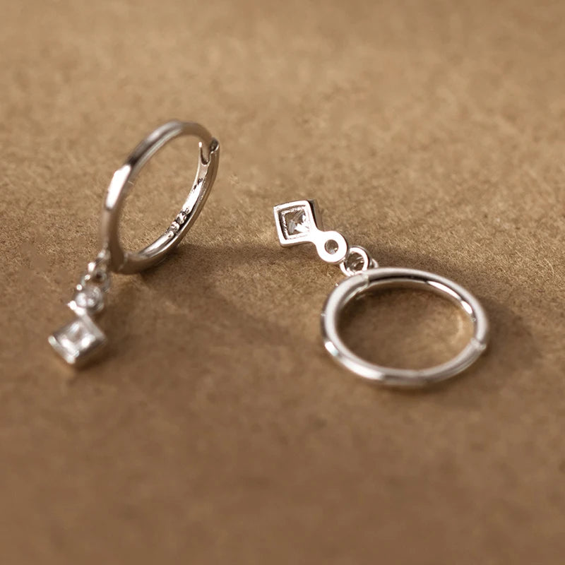 INZATT INS Hot Real 925 Sterling Silver Zircon Hoop Earrings For Fashion Women Punk Fine Jewelry 18k Gold Accessories