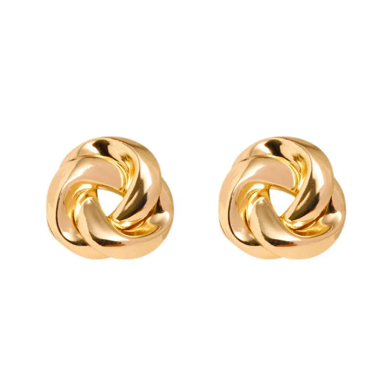Golden Spiral Studs Earrings