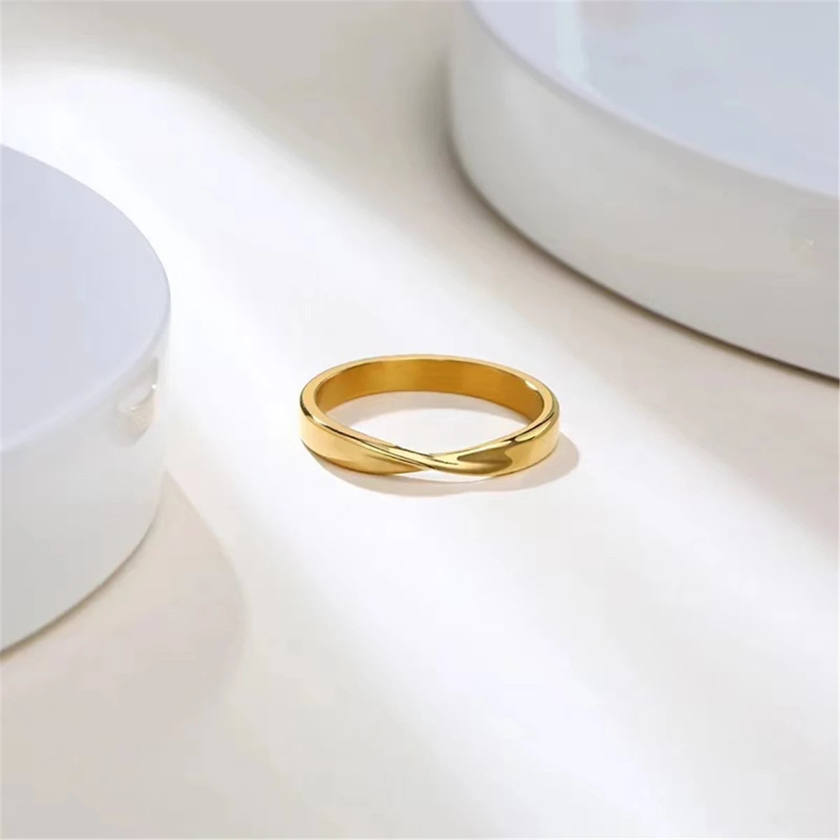 Golden Mobius Infinity Ring