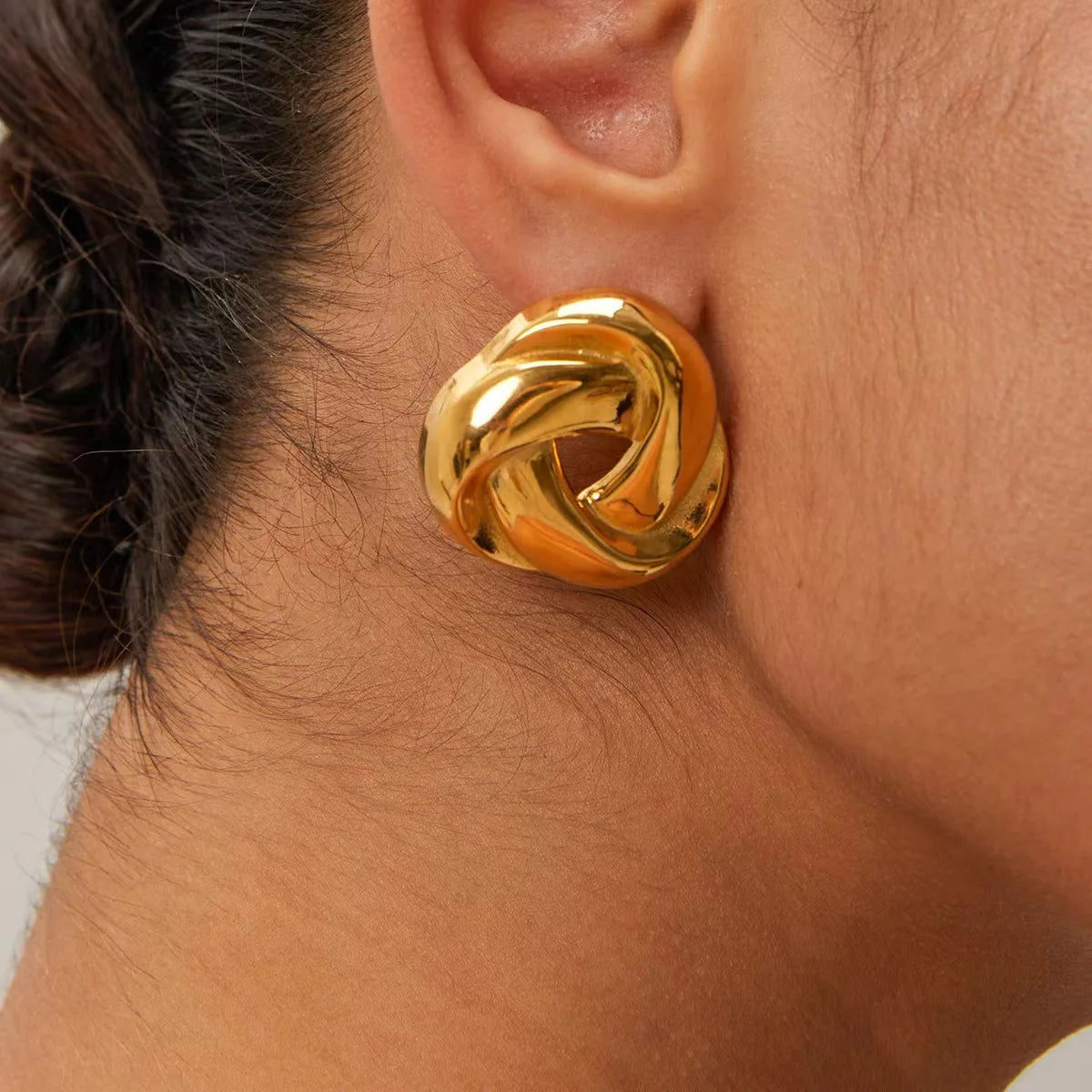 Golden Spiral Studs Earrings