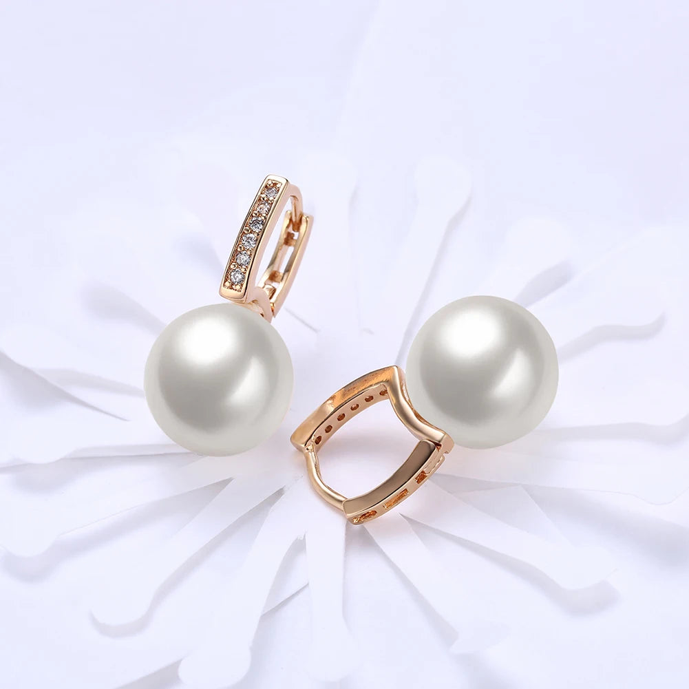 Sterling Silver Jewelry Earrings 925 Sterling Silver Crystal Pearl Hoop Earrings Brincos Pendientes de plata