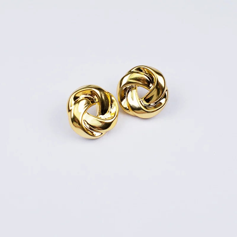 Golden Spiral Studs Earrings