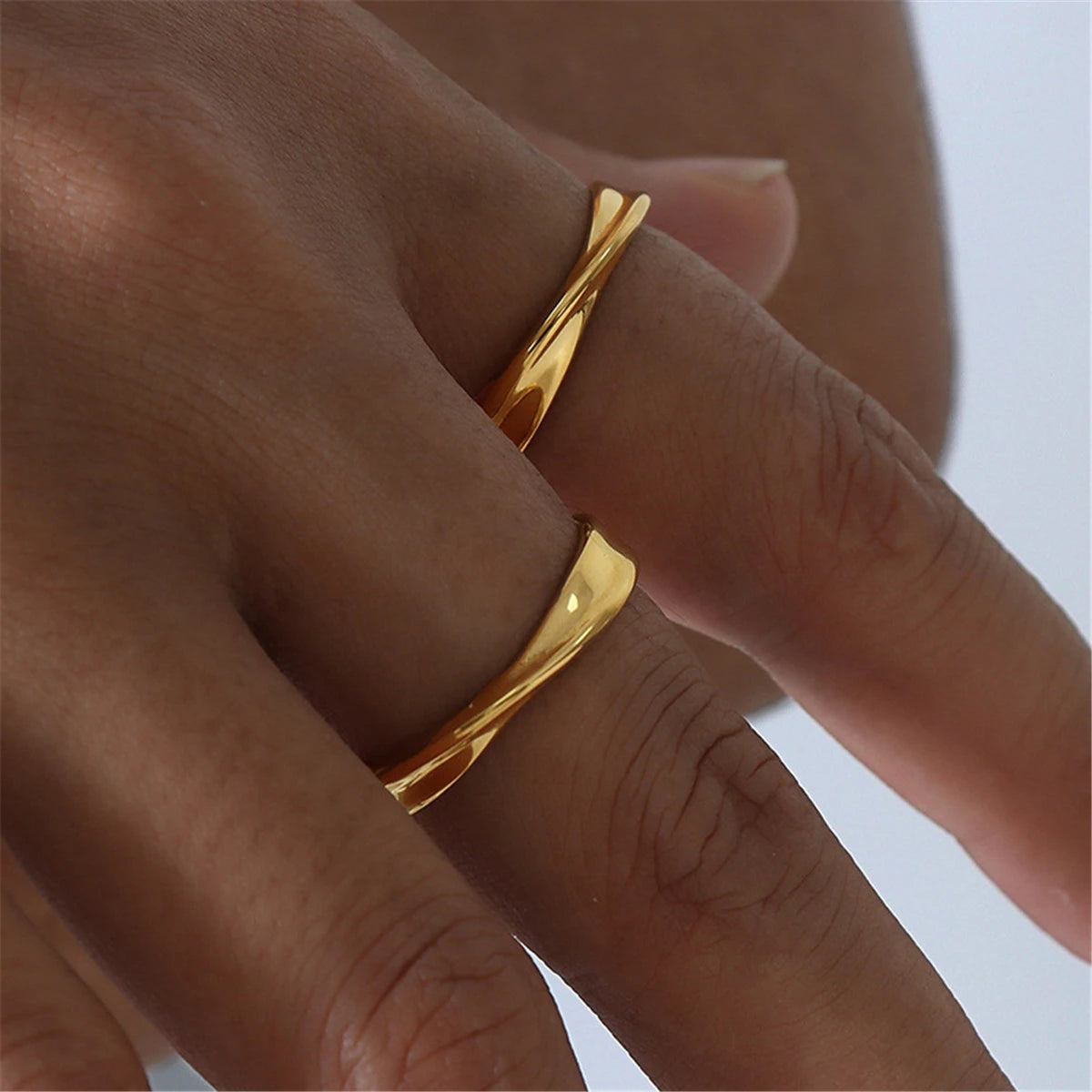 Golden Mobius Infinity Ring