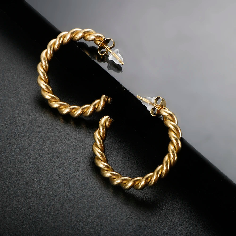18K Gold Plated Twist Hoops