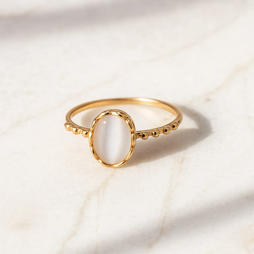 Allora Waterproof White Stone Ring