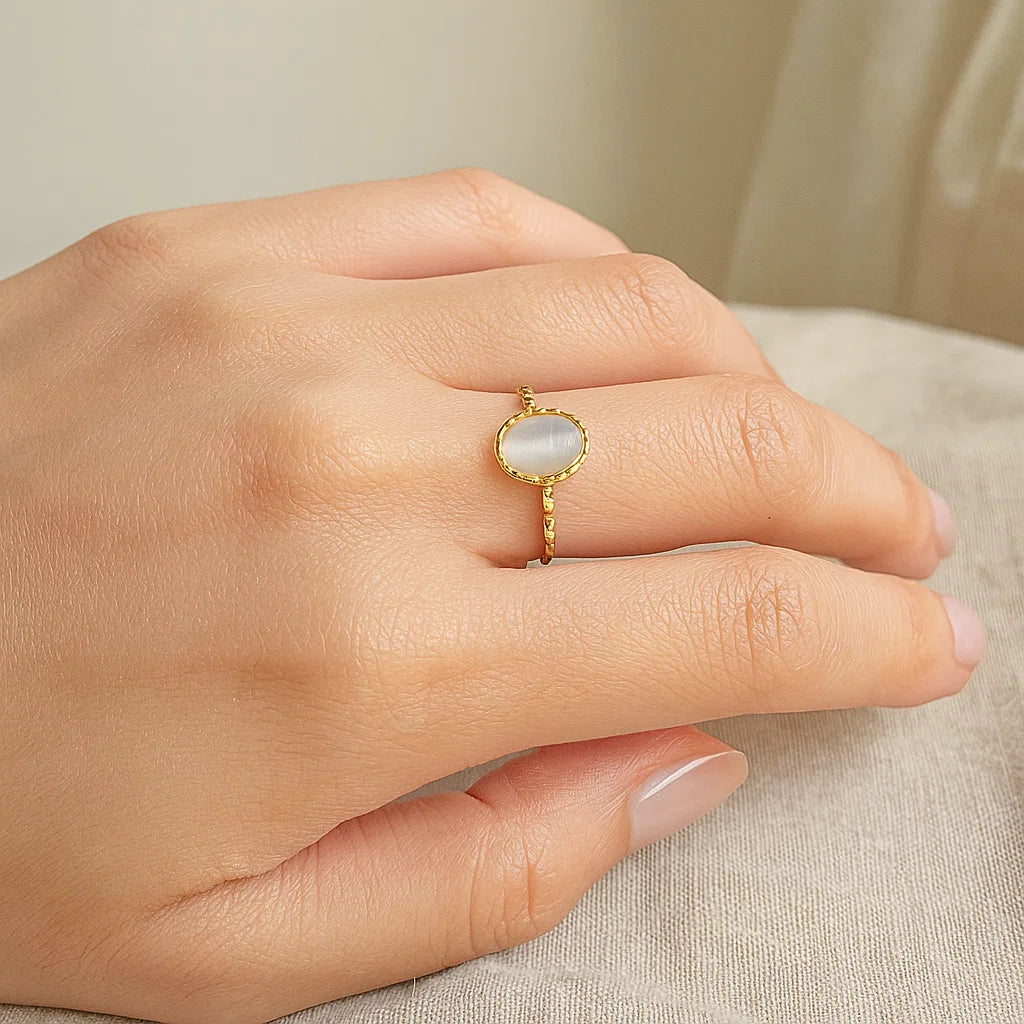 Allora Waterproof White Stone Ring