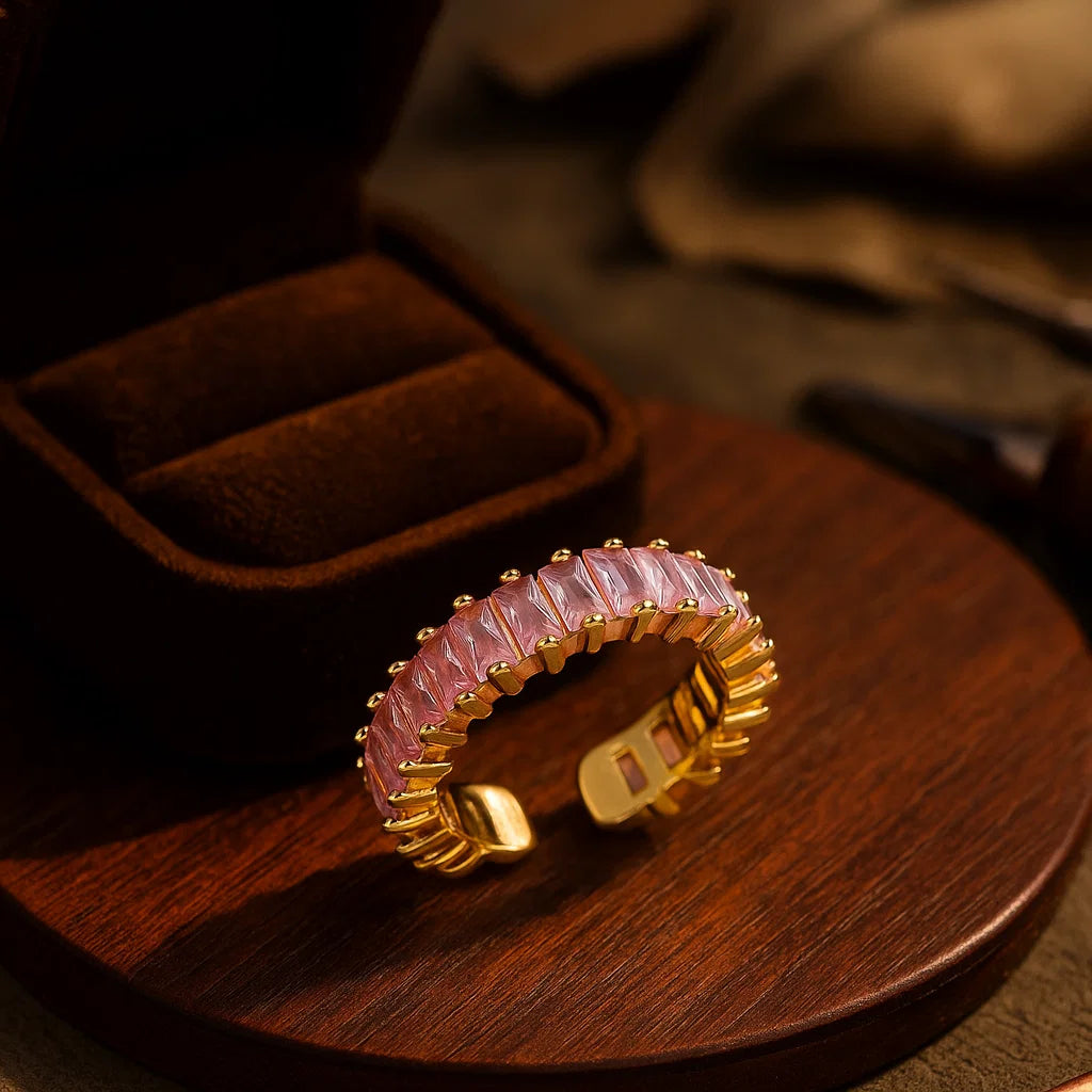 Allora Waterproof Pink Crystal Ring