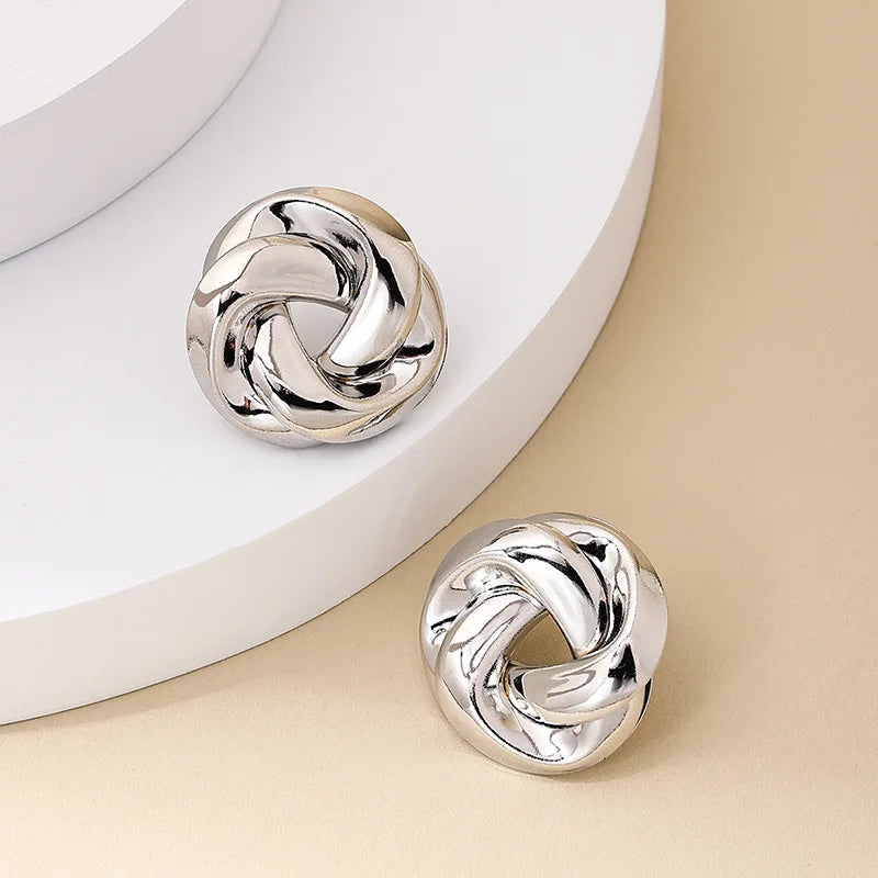 Golden Spiral Studs Earrings