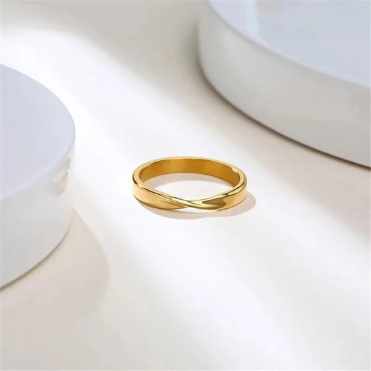 Golden Mobius Infinity Ring