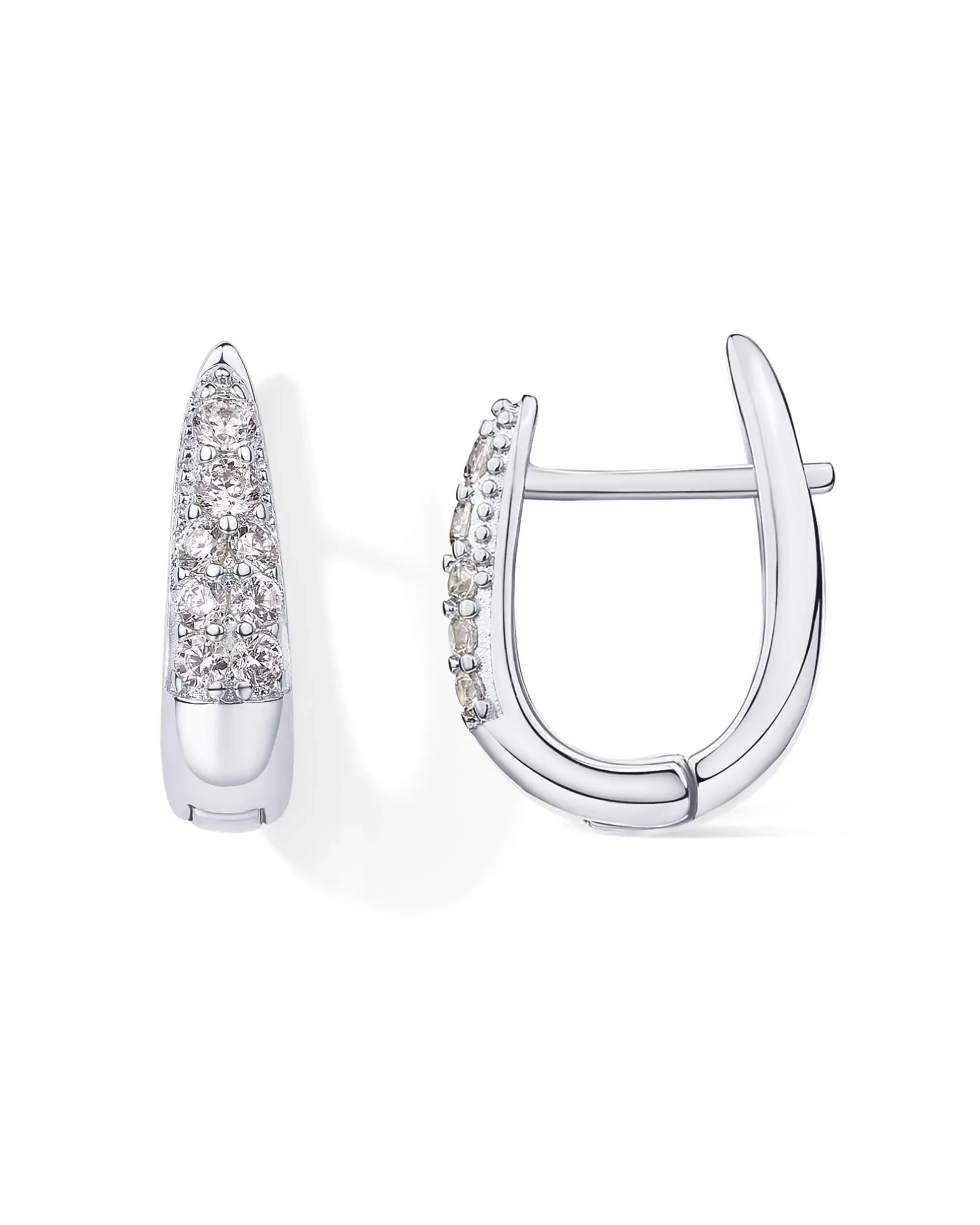 18K Gold Plated Hoop Earrings For Women Luxury Zircon Earrings  With 925 Sterling Silver Posts Lady Girls Hypoallergenic Cubic